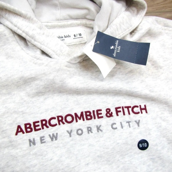 Abercrombie Kids Embroidered Logo Popover Hoodie Hooded Sweatshirt NWT - Picture 2 of 3